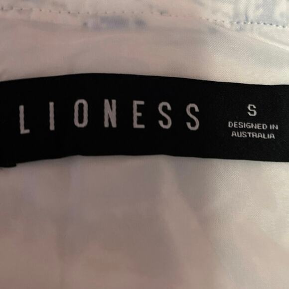 Lioness Blue White Printed Sleeveless Square Neck Corset Crop Tank Top Size S - Picture 3 of 4